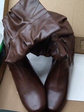 Women’s Brown Leather-Look Jeans